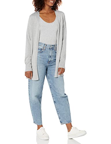 Women's Lightweight Grey Cardigan Sweater, Plus Size, Large