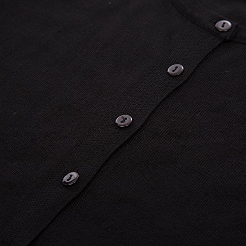 Black Long Sleeve Button Down Cardigan Sweater for Women
