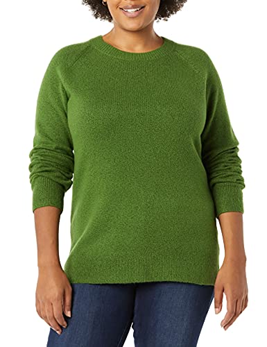 Green Soft Touch Long-Sleeve Crewneck Sweater, Size Medium