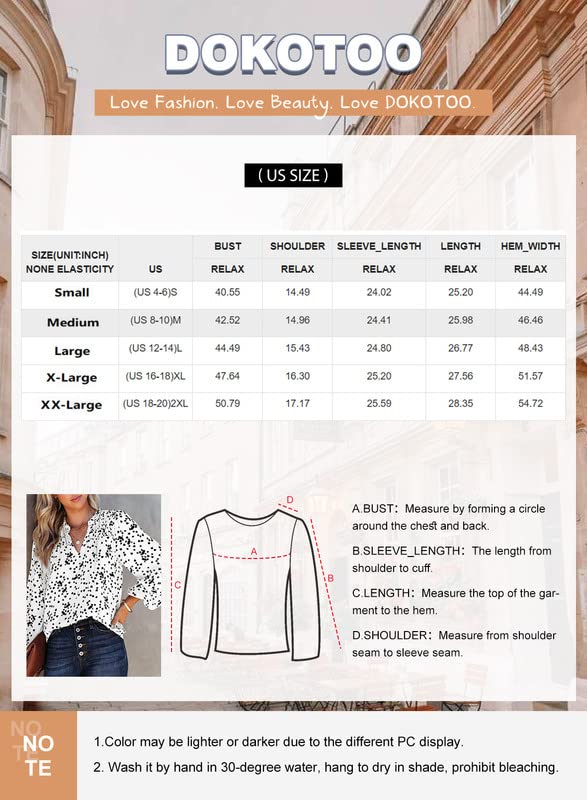 Dokotoo Women's Oversized Floral V-Neck Blouse