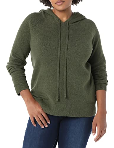 Women's Olive Soft Touch Hooded Sweater, Small Size