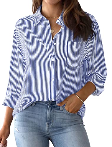 Striped Classic Long Sleeve Button Down Shirt