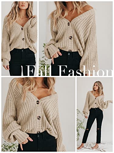 PRETTYGARDEN Women's Chunky Knit Open Front Cardigan