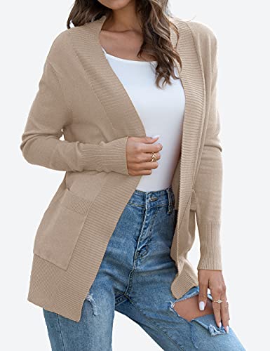 REDHOTYPE Women's Camel Heather Cardigan with Pockets