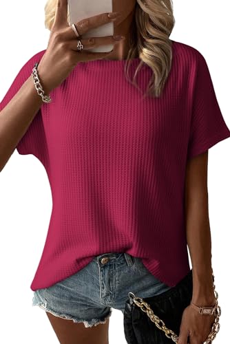 Dokotoo Women's Oversized Waffle Knit Tunic Top