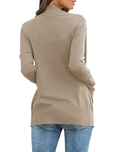 REDHOTYPE Women's Camel Heather Cardigan with Pockets