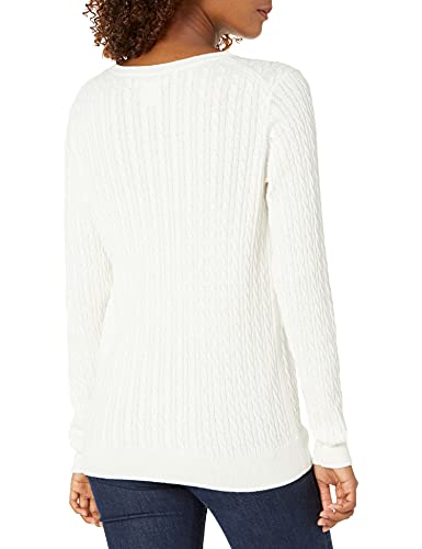 Amazon Essentials Cable Crewneck Sweater, Ivory, Plus Size 2X