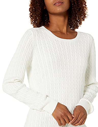 Amazon Essentials Cable Crewneck Sweater, Ivory, Plus Size 2X