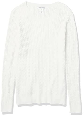 Amazon Essentials Cable Crewneck Sweater, Ivory, Plus Size 2X