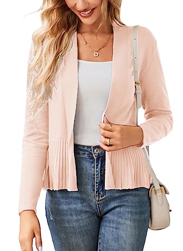 Light Pink Knit Cardigan - Women's Casual Style