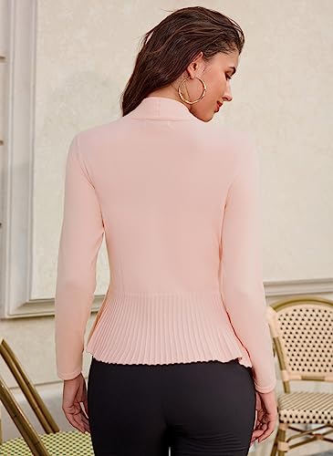 Light Pink Knit Cardigan - Women's Casual Style