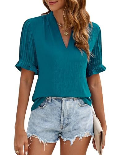 Blooming Jelly Women's Dark Cyan Casual Blouse