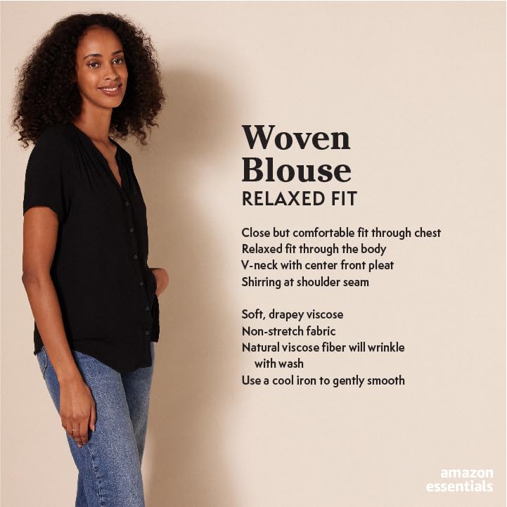 Navy Woven Blouse for Women - X-Large Size