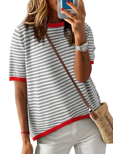 Dokotoo Women's Trendy Color Block Summer Tops