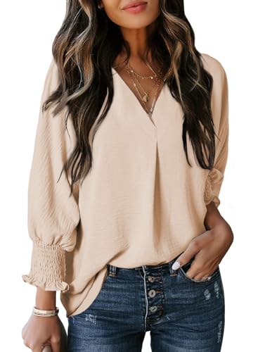 Dokotoo Women's 2024 Fall V-Neck Babydoll Tops