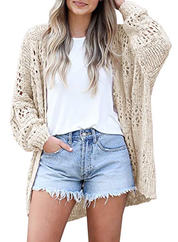 Women's Lightweight Beige Crochet Cardigan for Summer