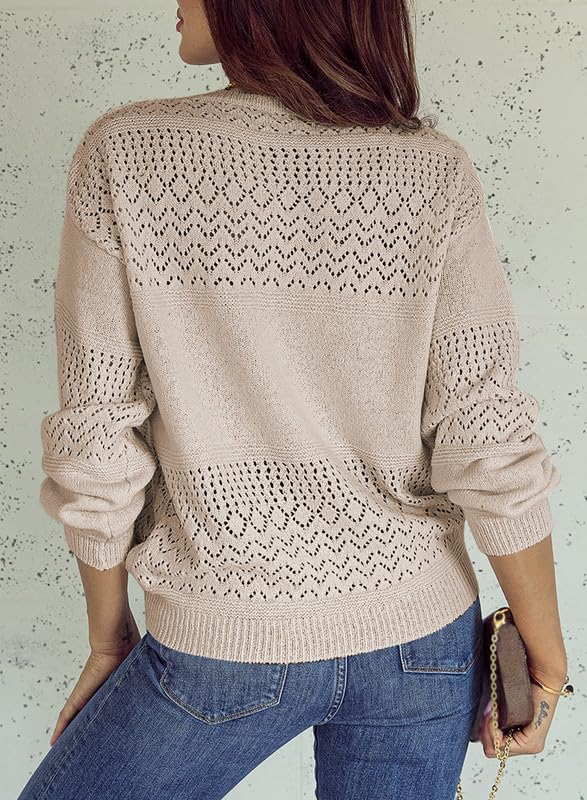 2024 Spring V-Neck Sweater for Women, Brown