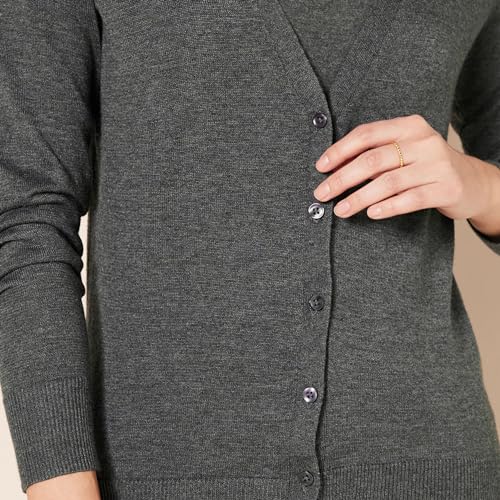 Women's Lightweight V-Neck Cardigan Sweater (Plus Size) Charcoal