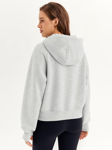 Womens Oversized Zip Up Hoodie Sweater Grey