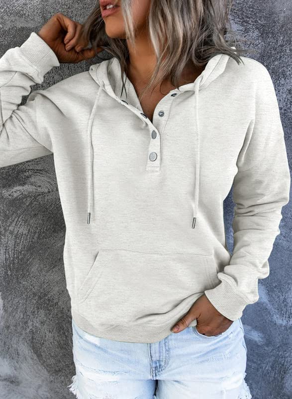 Dokotoo Women's Fashion Hooded Sweatshirt with Pockets Gray