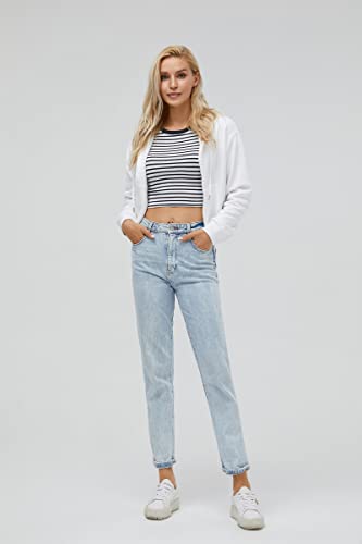 White, Black, Grey Cropped Zip-Up Hoodie for Women