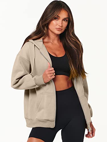 ANRABESS Oversized Zip Up Hoodie Fleece Y2K Jacket