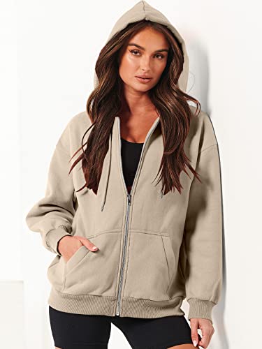 ANRABESS Oversized Zip Up Hoodie Fleece Y2K Jacket