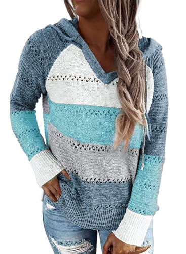 Blue Women's Fashion Hoodie Jacket Sweatshirt Windbreaker
