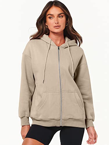 ANRABESS Oversized Zip Up Hoodie Fleece Y2K Jacket