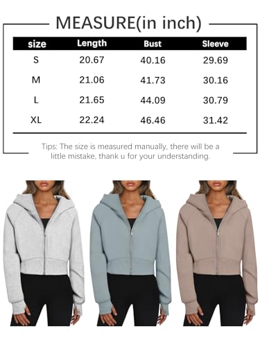 Y2K Cropped Zip Up Hoodies - Women's Fall Fashion