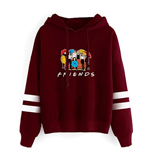 Aganmi Fashion Friend Graphic Hoodie in Wine Red