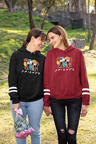 Aganmi Fashion Friend Graphic Hoodie in Wine Red