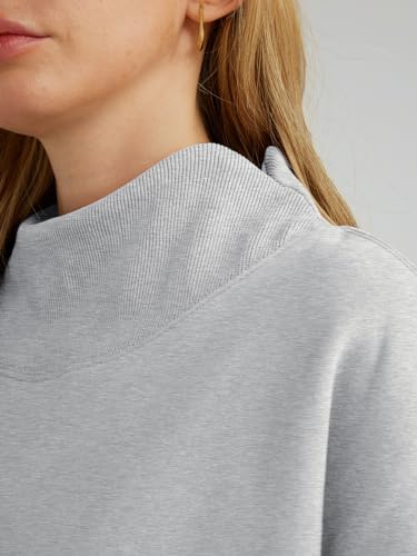 Queen Oversized Fleece Hoodie Turtleneck Pullover Sweater Grey
