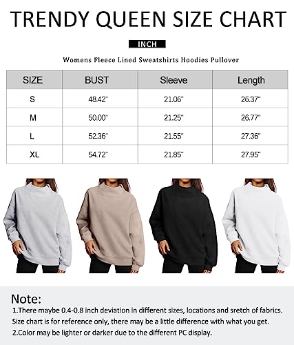 Queen Oversized Fleece Hoodie Turtleneck Pullover Sweater Grey
