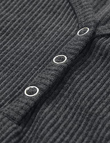 MEROKEETY Sexy V Neck Tank Top, Dark Grey