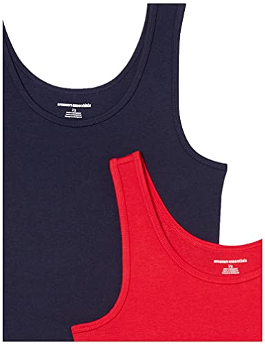 Women's Slim-Fit Tank Tops, 2-Pack, Navy/Red, Large
