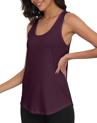Women's Flowy Burgundy Red Sleeveless Tank Top