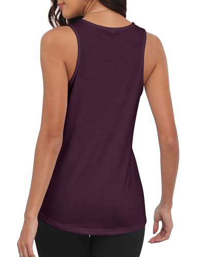Women's Flowy Burgundy Red Sleeveless Tank Top