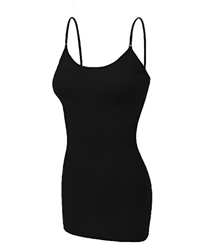 Emmalise Women's Basic Long Camisole Set - Black/White, Medium