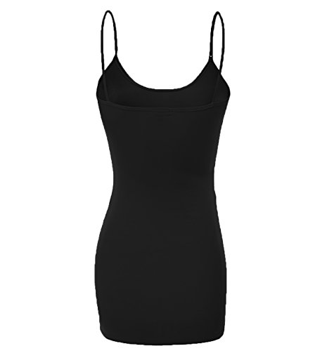 Emmalise Women's Basic Long Camisole Set - Black/White, Medium