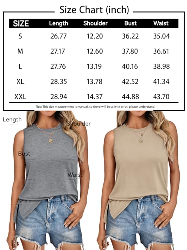 2024 Sleeveless Tank Tops for Women in Apricot