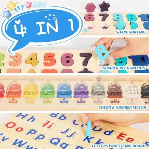 4-in-1 Montessori Learning Toy Set for 3-Year-Olds