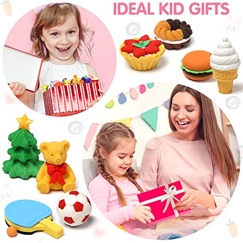 100 Pack Animal Pencil Erasers 3D Desk Pets