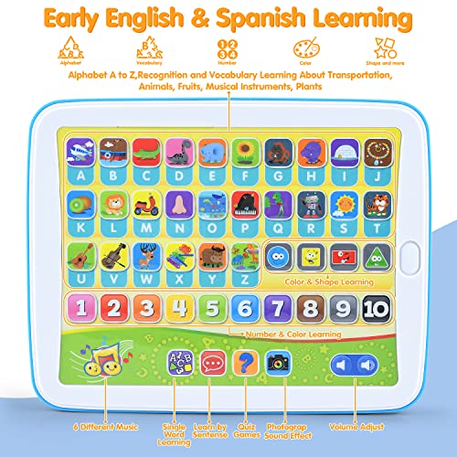 Interactive Bilingual Learning Tablet for Toddlers & Kids
