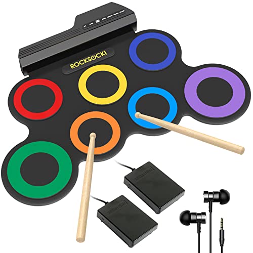 Electric 7-Pad Drum Set with Headphones for Kids
