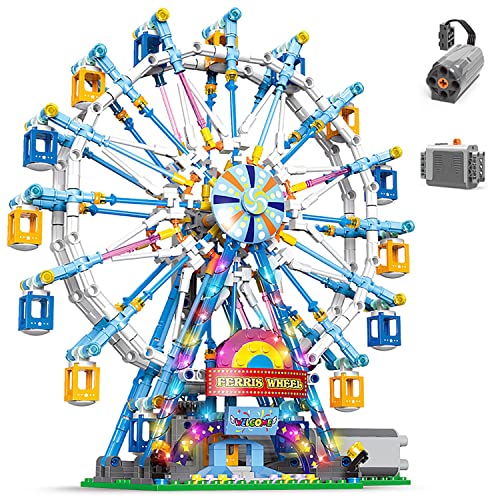 Rotating Ferris Wheel Building Blocks Kit with Lights