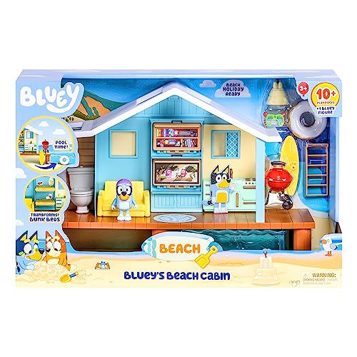 BLUEY Beach Cabin Playset with Exclusive Goggles Figure