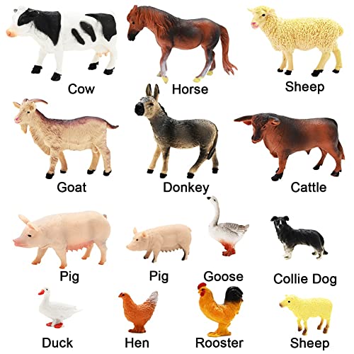 Farm Toy Tractor Set with Animals and Fence