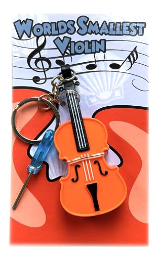 Mini Tiny Violin Toy Keychain with Playable Music