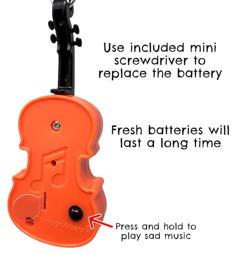 Mini Tiny Violin Toy Keychain with Playable Music
